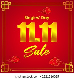Vector illustration for Singles day 11.11 sale template