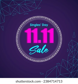 Vector illustration of Singles' Day Sale social media feed template