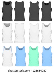 Vector illustration of singlet (front and back view). Color variants.