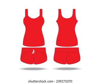 Vector illustration of Singlet and shorts. Front and back views