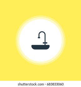 Vector Illustration Of Sink Icon. Beautiful Kitchenware Element Also Can Be Used As Washstand Element.