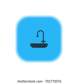Vector Illustration Of Sink Icon. Beautiful Kitchenware Element Also Can Be Used As Washstand Element.