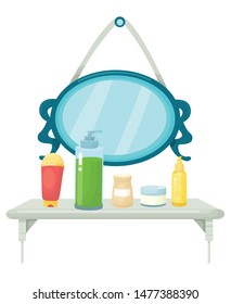 vector illustration with sink and mirror