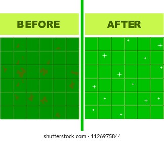 
vector illustration sink tiles before and after