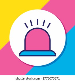 Vector illustration of siren icon colored line. Beautiful extra element also can be used as alarm icon element.