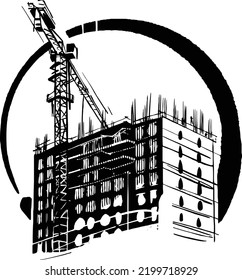 vector illustration of the site with building