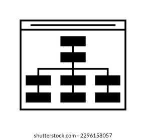 Vektorgrafik von Sitemap Symbol auf weißem Hintergrund