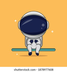 vector illustration of a sitting astronaut design, suitable for those who like astronauts, can be used as icons, logos and so on.