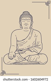 Vector illustration of sitting Buddha