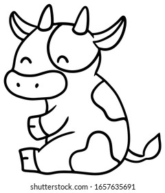 Vector illustration of sitting cow