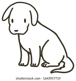Vector illustration of a sitting dog