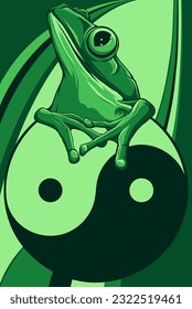 Vektorgrafik des sitzenden Frosches. Digitalzeichnen