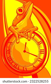 vector illustration of sitting frog. digital draw