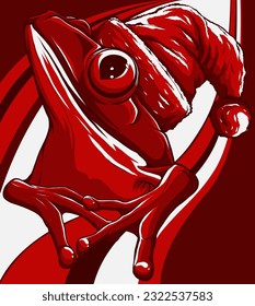 vector illustration of sitting frog. digital draw