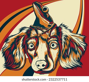 vector illustration of sitting frog. digital draw