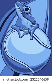 Vektorgrafik des sitzenden Frosches. Digitalzeichnen