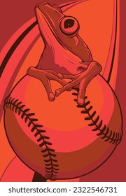 ilustración vectorial de rana sentada. dibujo digital