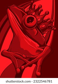 vector illustration of sitting frog. digital draw
