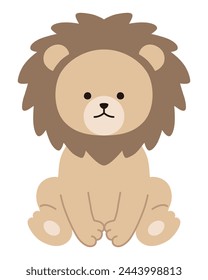 Vektorillustration eines sitzenden Löwen. Symbol, Tier