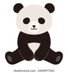 Vector illustration of a sitting panda. Icons, animals