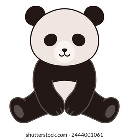 Vector illustration of a sitting panda. Icons, animals