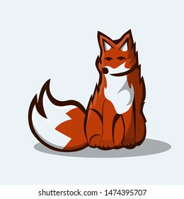 Vector illustration of sitting red fox