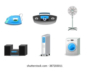 Vector illustration of a six appliances set