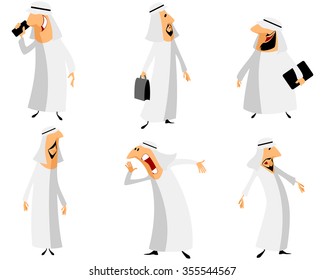 Vector illustration of a six Arabs set