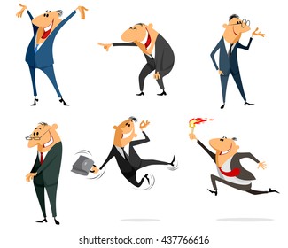 Vector illustration of a six businessmen set