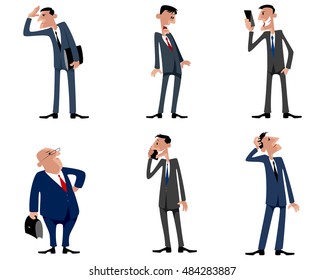 Vector illustration of a six businessmen set