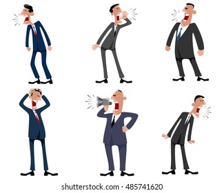 Vector illustration of a six businessmen set