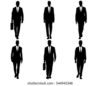 Vector illustration of a six businessmen set