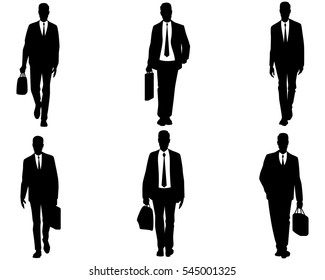 Vector illustration of a six businessmen set