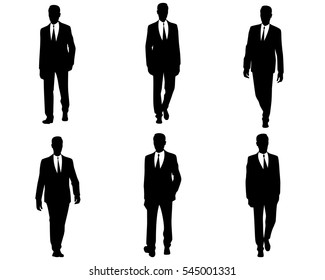 Vector illustration of a six businessmen set
