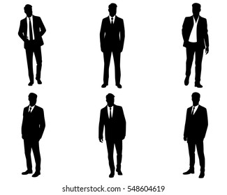 Vector illustration of a six businessmen set