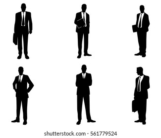 Vector illustration of a six businessmen set