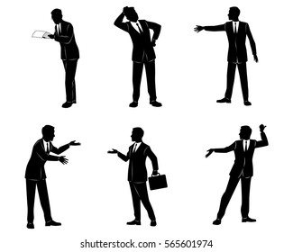 Vector illustration of a six businessmen set