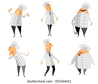 Vector illustration of a six chef set