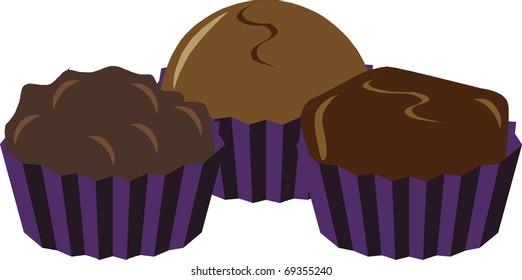 Vector Illustration of six different Valentine Sweets.