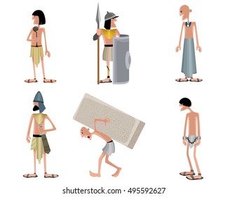 Vector illustration of a six egyptians set