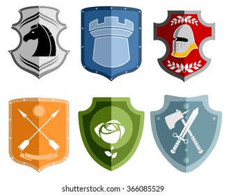 Vector illustration of a six emblems set
