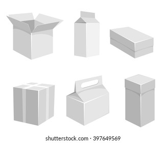 Vector illustration of a six grey containers