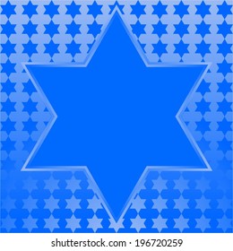 Vector illustration of The six - pointed star on a blue background