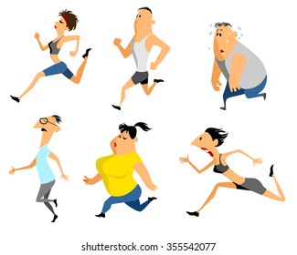 Vector illustration of a six running man