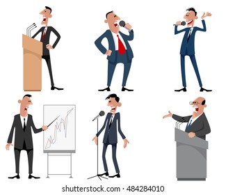 Vector illustration of a six speakers set