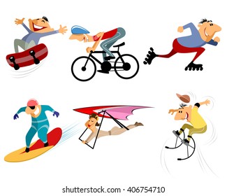 Vector illustration of a six sportsmans set