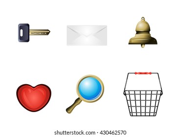 Vector illustration of a six web icons