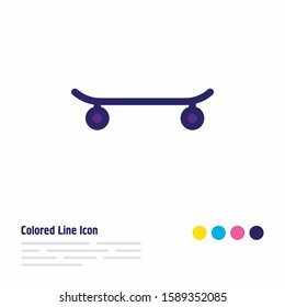 Vector illustration of skate icon colored line. Beautiful transport element also can be used as skateboard icon element.
