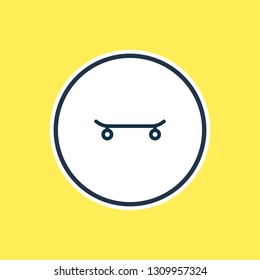 Vector illustration of skate icon line. Beautiful vehicle element also can be used as skateboard icon element.