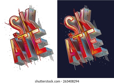 vector illustration skateboard freestyle street style legendary rider, graphics for t-shirt ,colorful vintage design